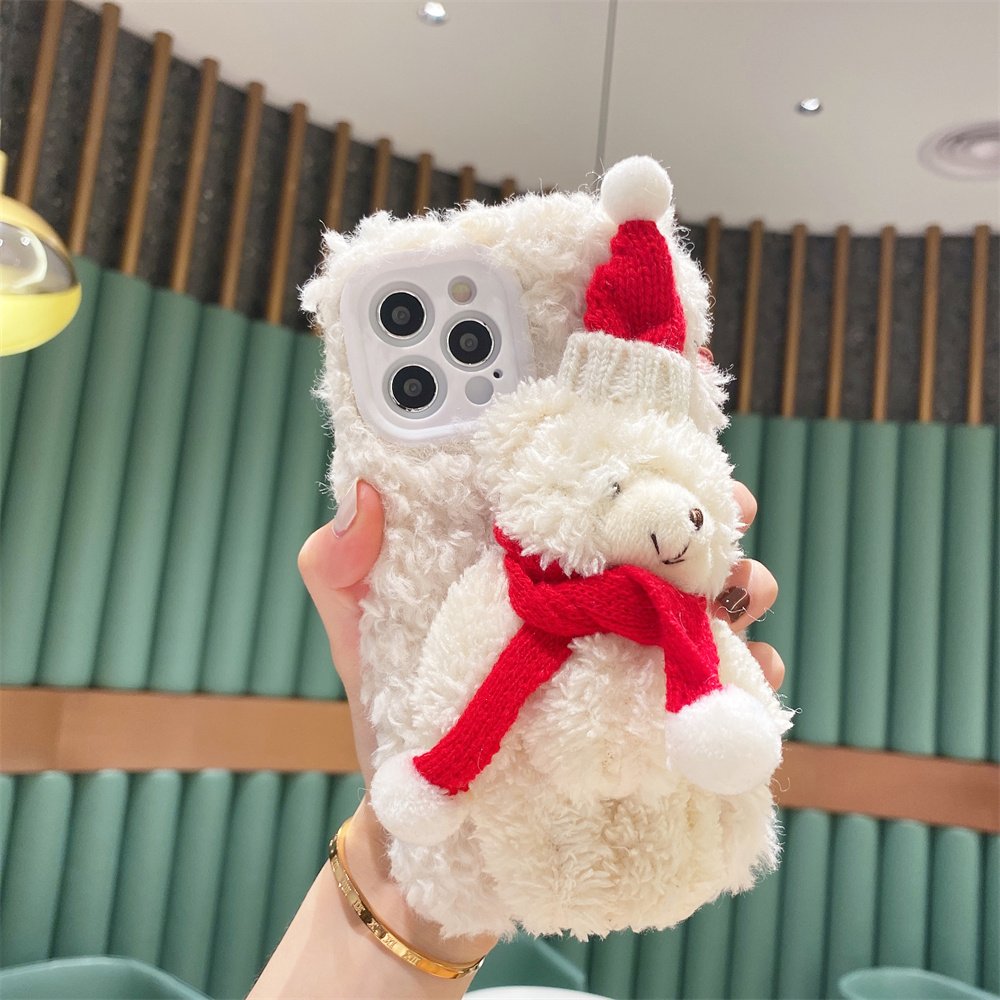 Christmas Bear Plush Mobile Phone Case - Image 7