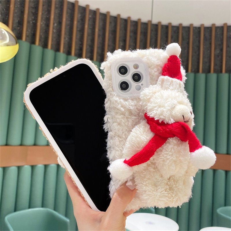 Christmas Bear Plush Mobile Phone Case - Image 2