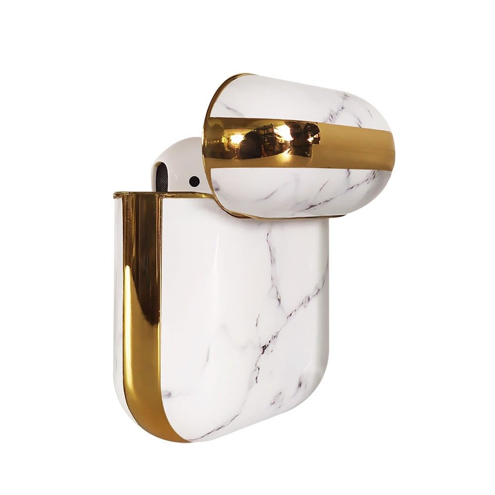 Compatible with Apple, Plating TPU Marble Pattern Soft Shell AirPods Cover - Image 2