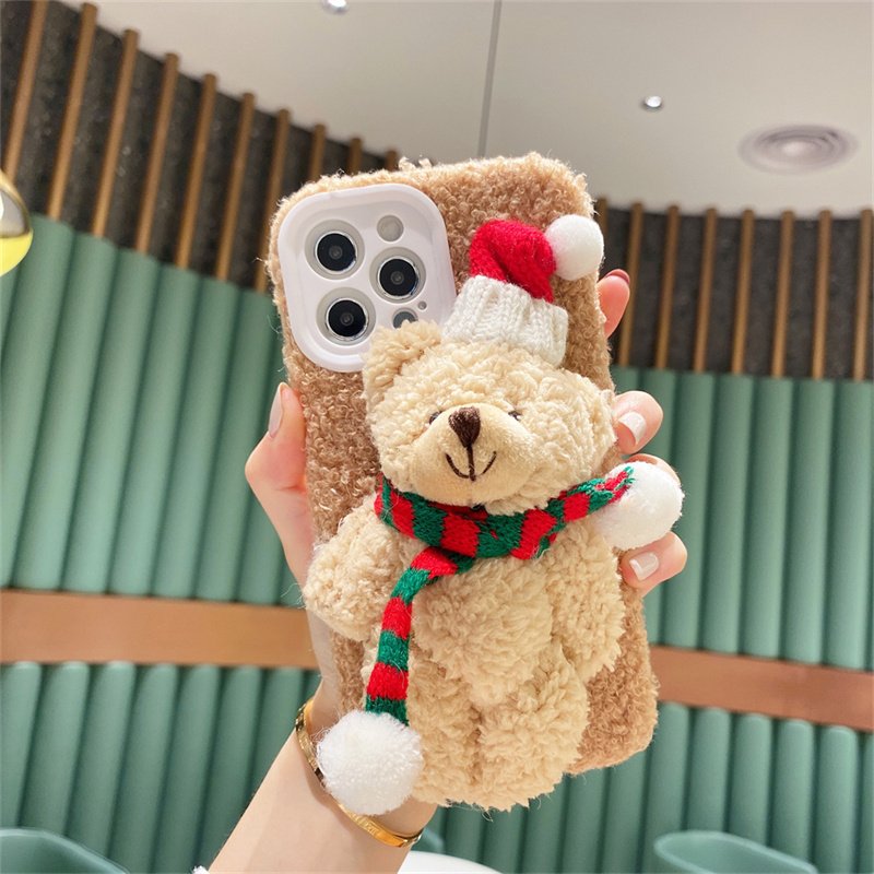 Christmas Bear Plush Mobile Phone Case - Image 5