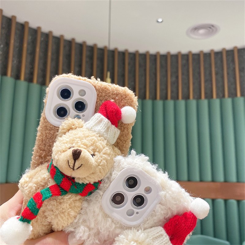 Christmas Bear Plush Mobile Phone Case - Image 9